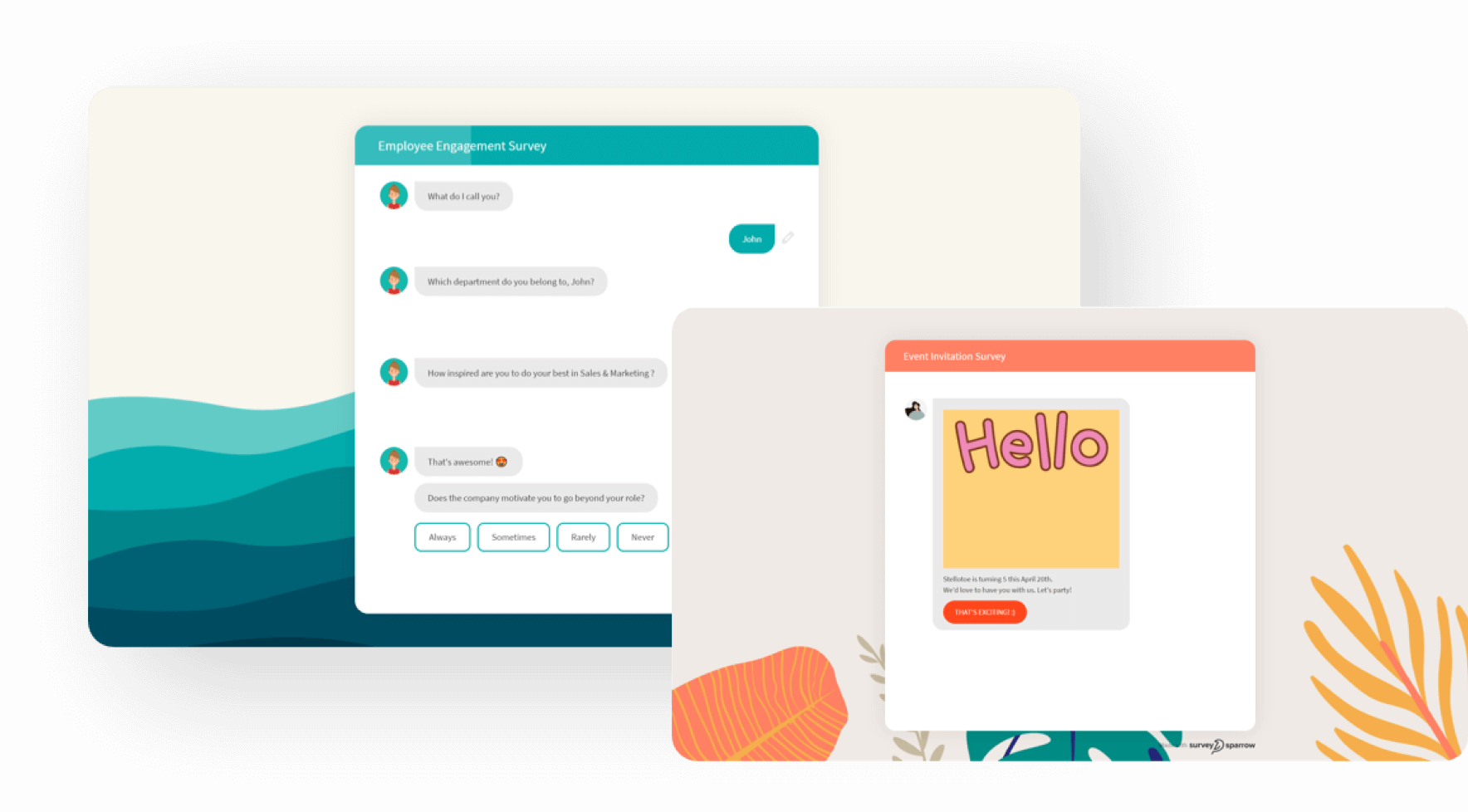 The Chat surveys from SurveySparrow help you engage your respondents & ensure higher completion rates.