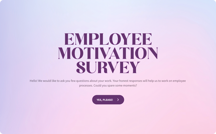 Employee Motivation Survey Template