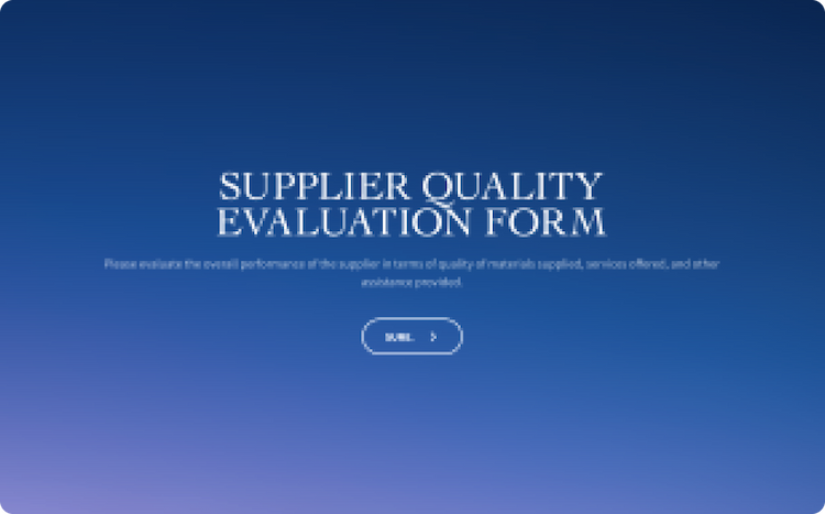 Supplier Quality Evaluation Form Template