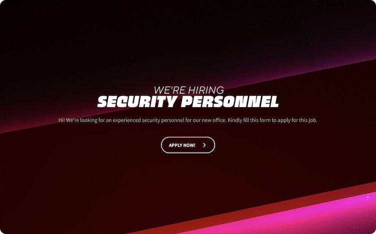 Security Guard Job Application Form