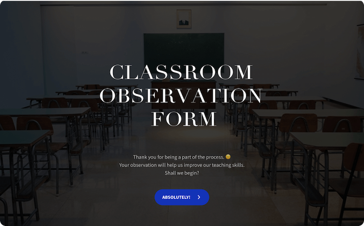 Classroom Observation Form Template