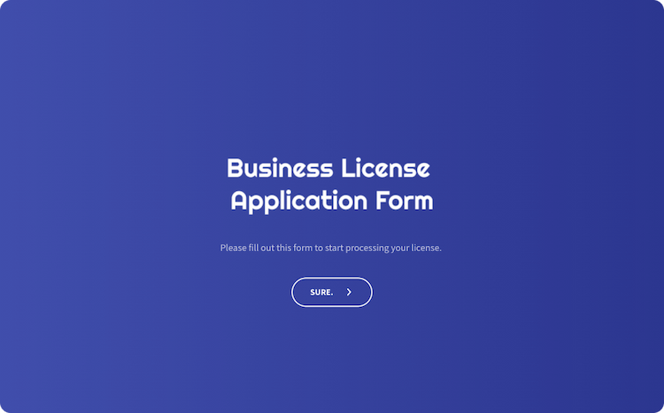Business License Application Form Template
