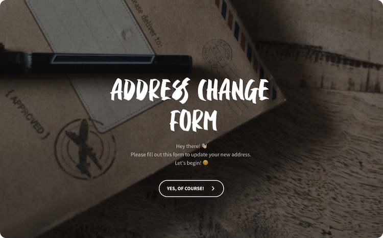 Address Change Form Template