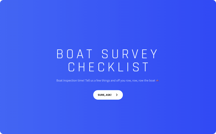 Boat Survey Checklist Template