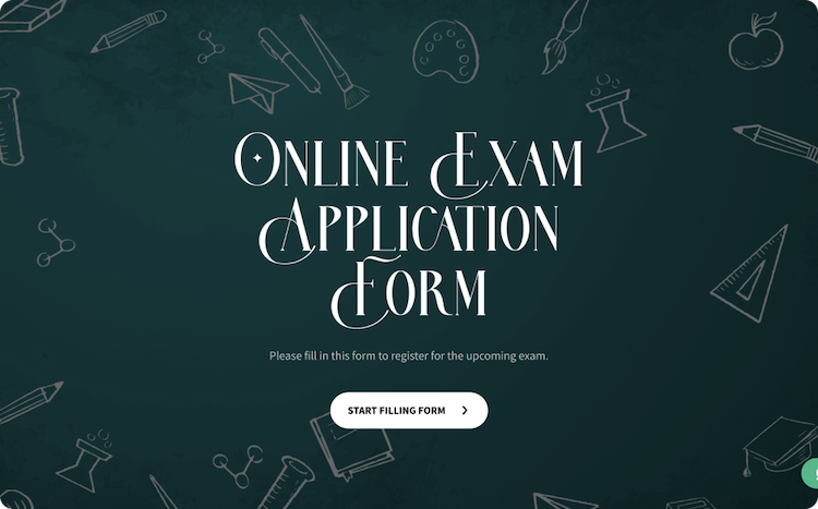 Online Exam Application Form Template