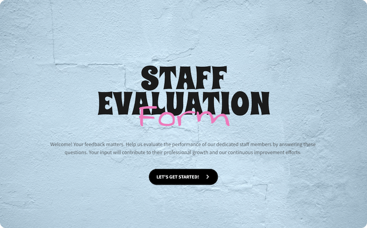 Preschool Staff Evaluation Form Template