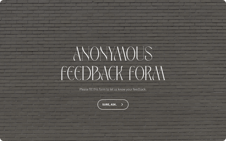 Anonymous Feedback Form Template