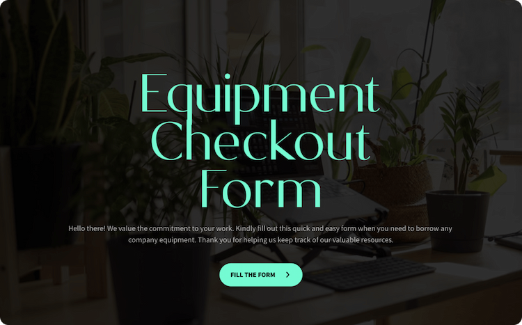 Equipment Checkout Form Template