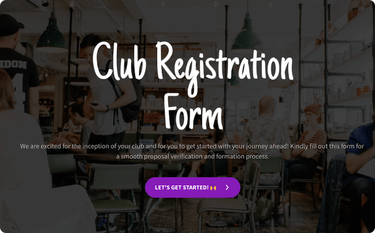 Club Registration Form Template