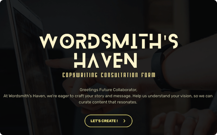 Copywriting Consultation Form Template