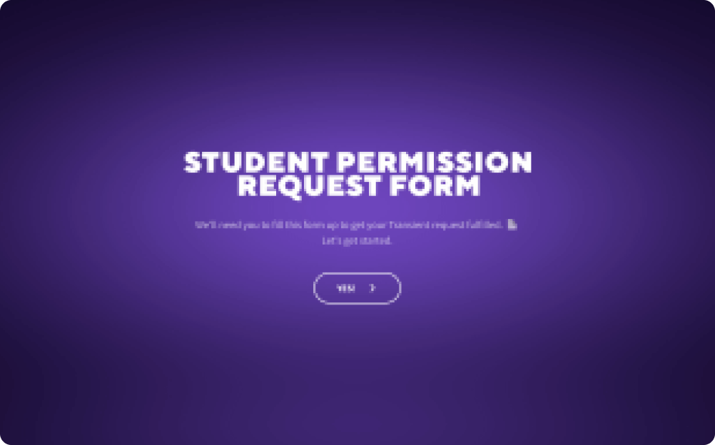 Student Permission Request Form Template