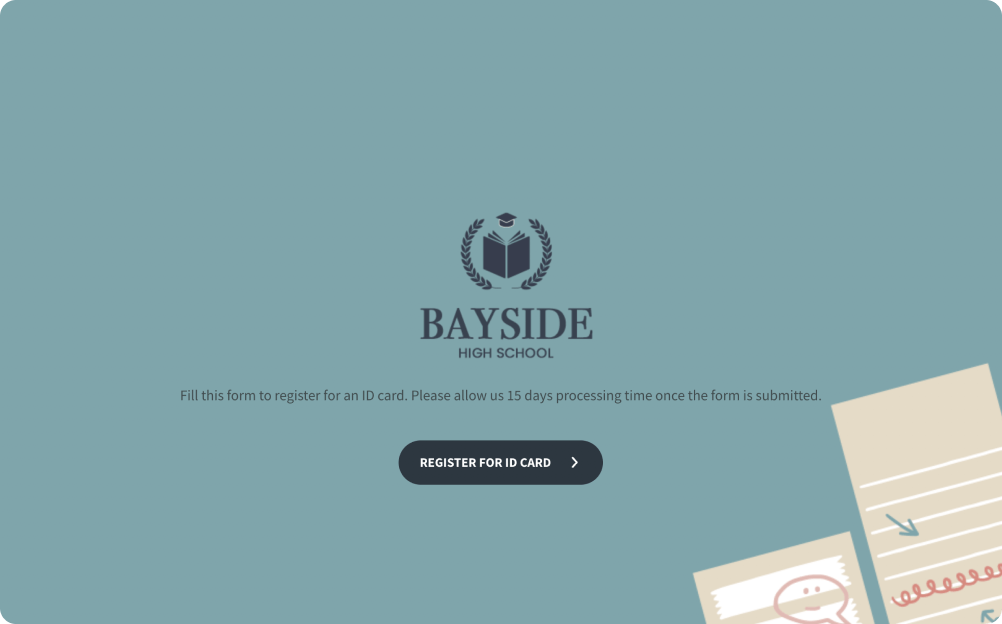 ID Card Registration Form Template