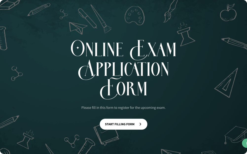 Online Exam Application Form Template