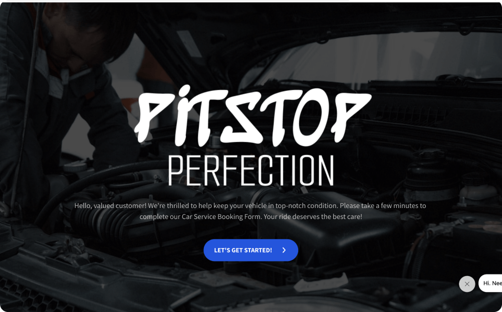 Car Service Booking Form Template